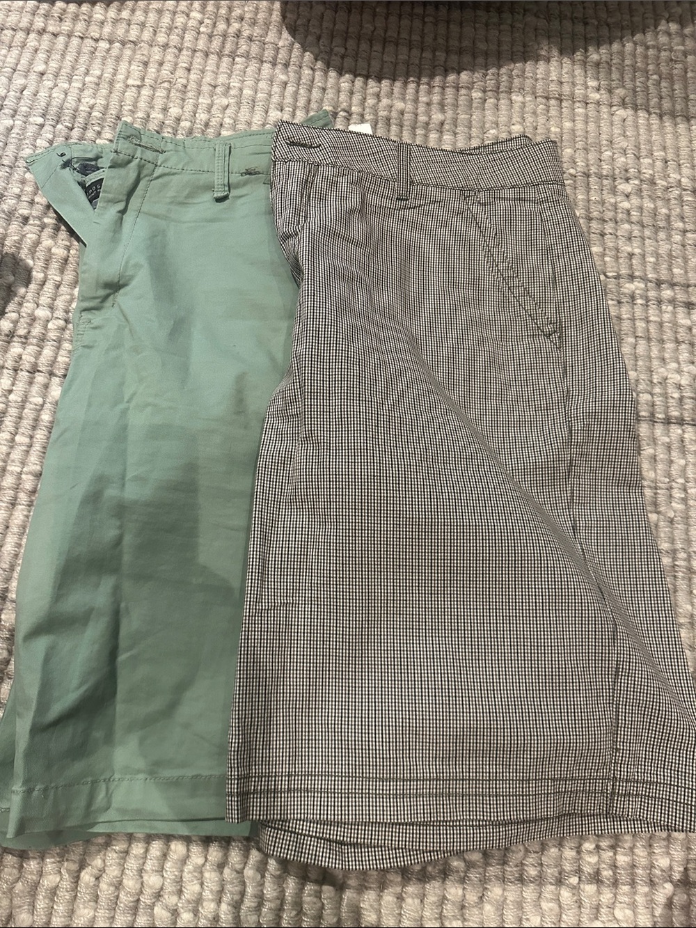 Aeropostale Mint Green and Black-White Check Men’s Shorts (2 Pair)